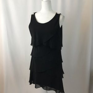 Layered black sleeveless dress (#134)